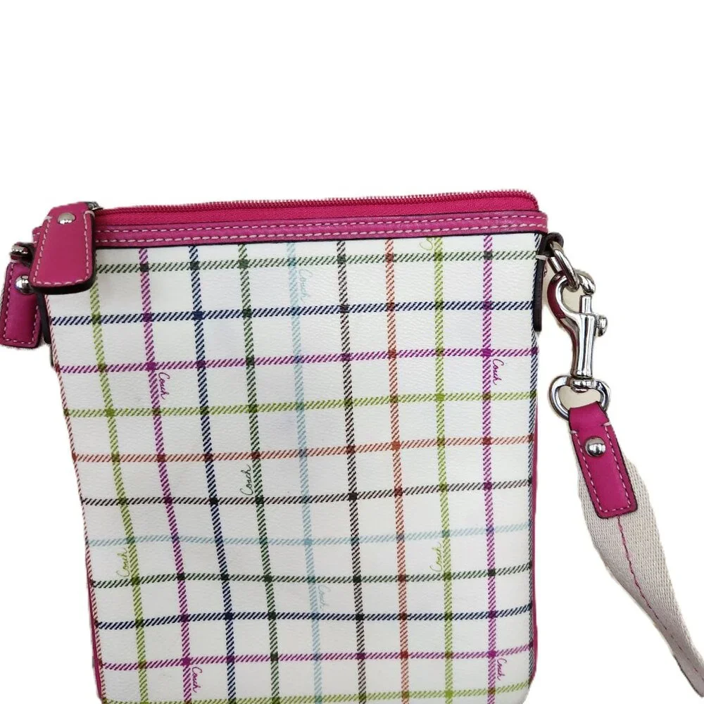 Like New Coach Heritage Tattersal Plaid Crossbody Bag Purse